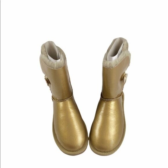 NIB UGG Bailey Button MIRAGE Shearling Boot Gold 6 - Picture 2 of 4